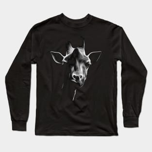 giraffe, black shirt Long Sleeve T-Shirt